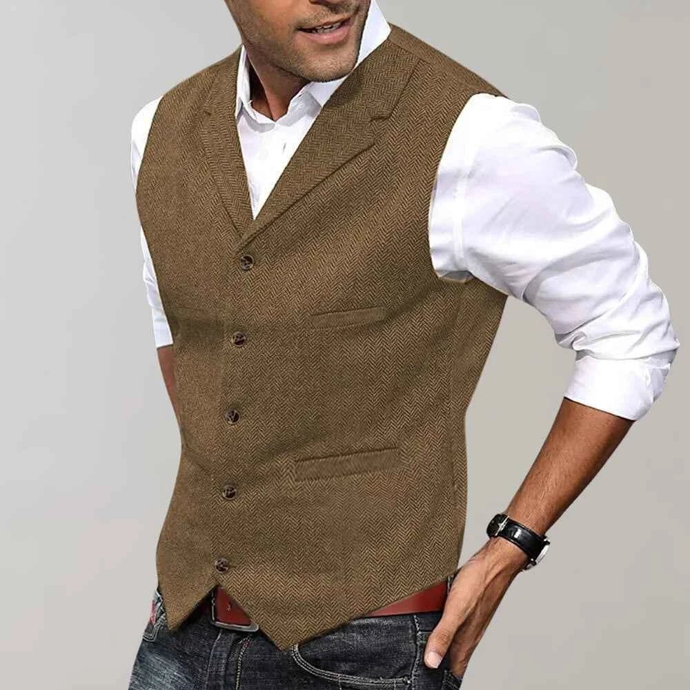 Vintage Herren Weste im Slim Fit – Elegante Business- & Freizeitweste