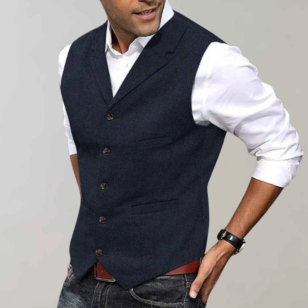 Vintage Herren Weste im Slim Fit – Elegante Business- & Freizeitweste