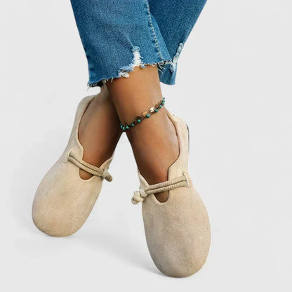 Bequeme Ballerina-Schuhe für Damen – Weiche Slip-On Flats mit Zierschnürung