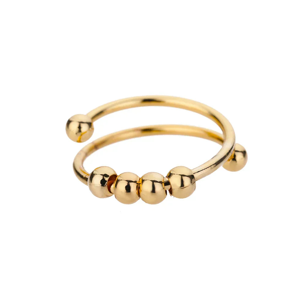 Minimalistischer Kugelring für Damen – Verstellbarer Gold Ring im modernen Design