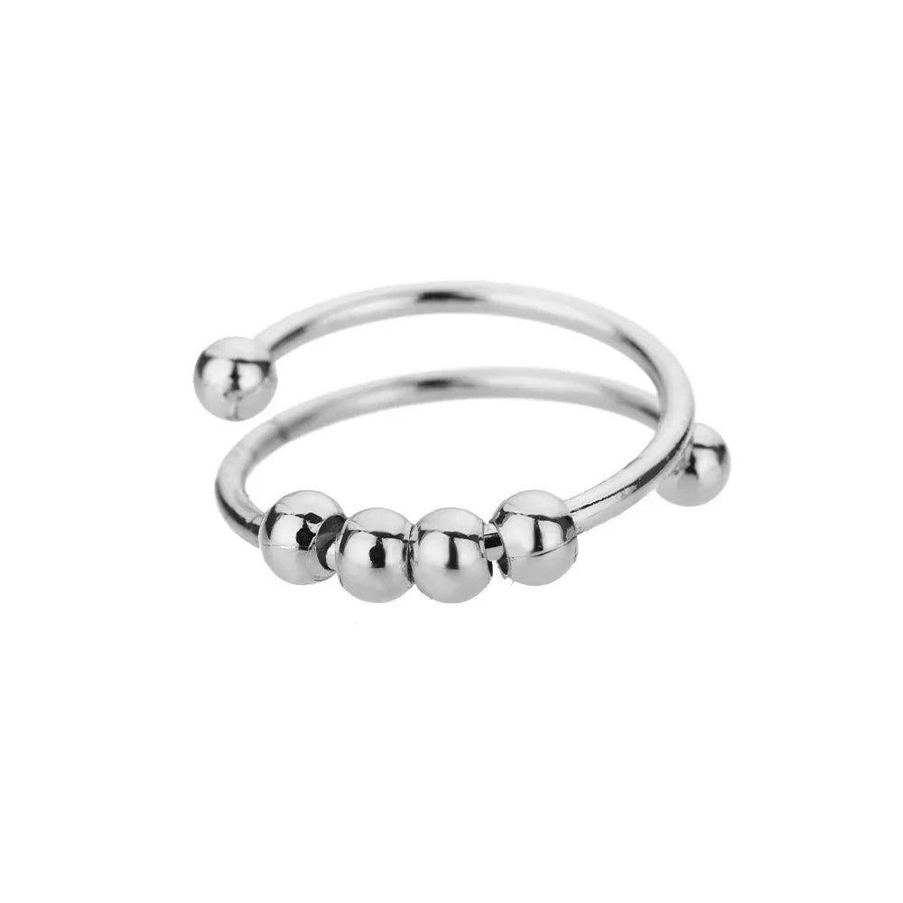 Minimalistischer Kugelring für Damen – Verstellbarer Gold Ring im modernen Design
