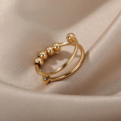 Minimalistischer Kugelring für Damen – Verstellbarer Gold Ring im modernen Design