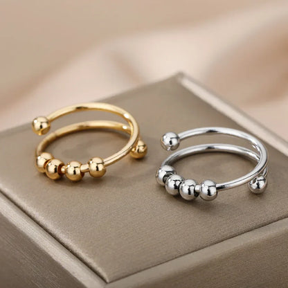 Minimalistischer Kugelring für Damen – Verstellbarer Gold Ring im modernen Design