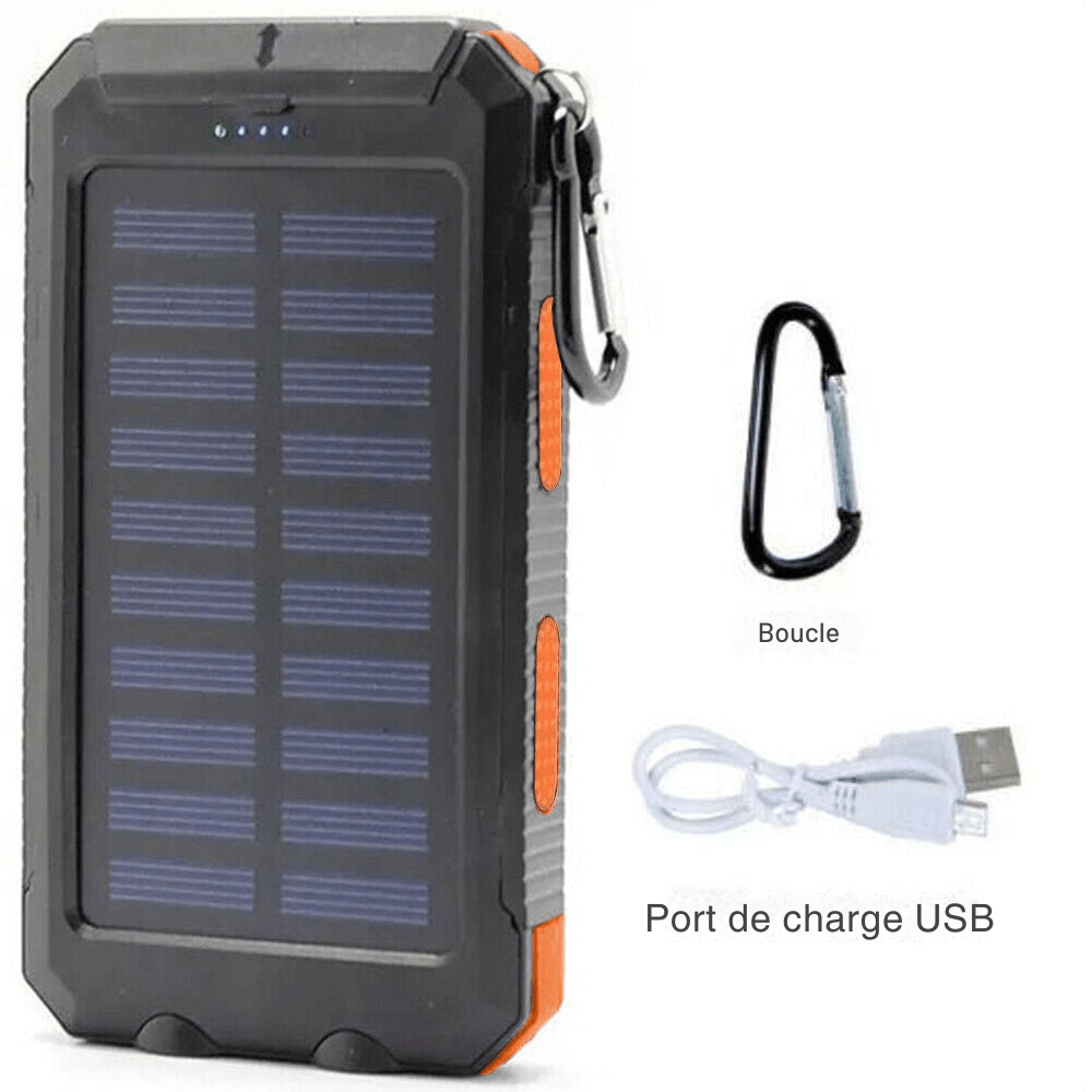 SolaMax - Solar Batterie 10 000 mAh – Wasserdicht und Stoßfest – Solaraufladbar