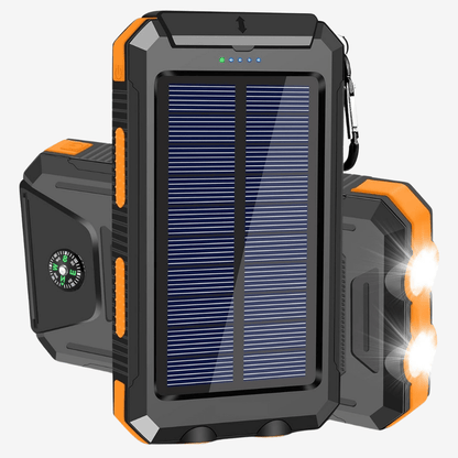 SolaMax - Solar Batterie 10 000 mAh – Wasserdicht und Stoßfest – Solaraufladbar
