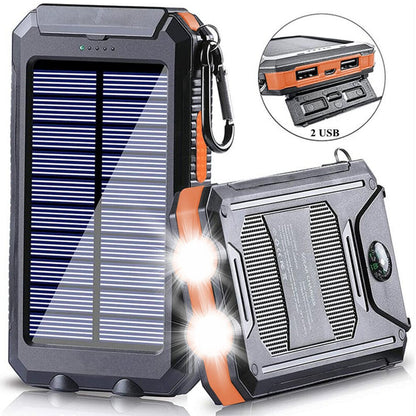 SolaMax - Solar Batterie 10 000 mAh – Wasserdicht und Stoßfest – Solaraufladbar