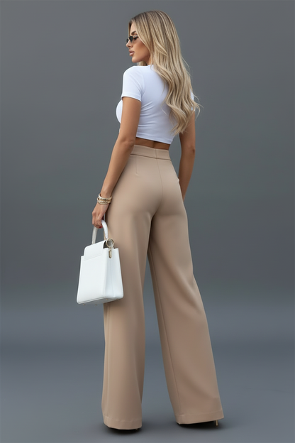 Elegante High-Waist Palazzo Hose für Damen – Fließend & Figurstreckend
