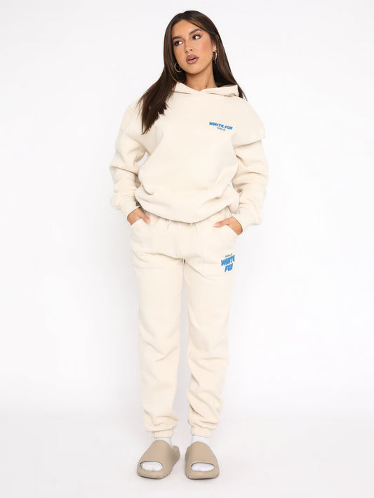 Oréline - Elegantes Zweiteiliges Set: Hoodie und Hochtaillierte Jogginghose in Sanften Farben