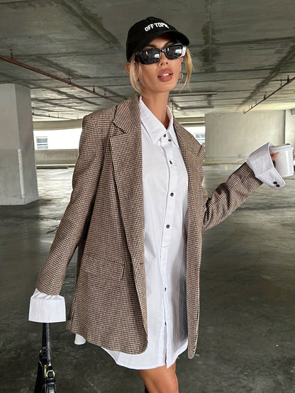 Florélie - Eleganter Beiger Langblazer für Damen | Business Casual – Perfekte Frühlingsjacke