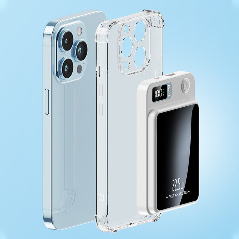 Magnetische Powerbank 10000mAh mit Display & 22,5W Schnellladung – Kabelloses Ladegerät für iPhone