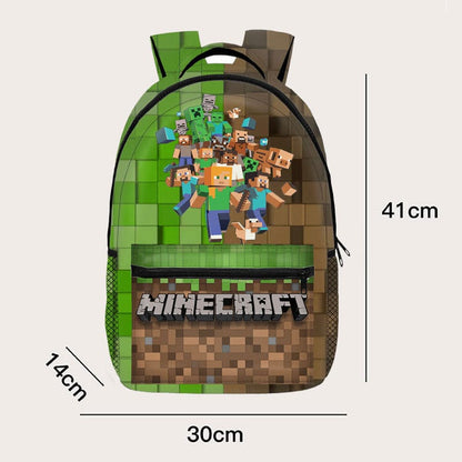 Minecraft Rucksack für Kinder – Cooler Schulrucksack mit 3D Pixel Design & viel Stauraum