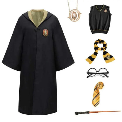 Magischer Zauberer Umhang Kinder Set – Hogwarts Kostüm mit Zauberstab & Accessoires