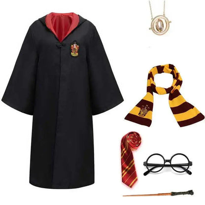 Magischer Zauberer Umhang Kinder Set – Hogwarts Kostüm mit Zauberstab & Accessoires