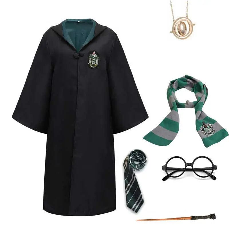 Magischer Zauberer Umhang Kinder Set – Hogwarts Kostüm mit Zauberstab & Accessoires