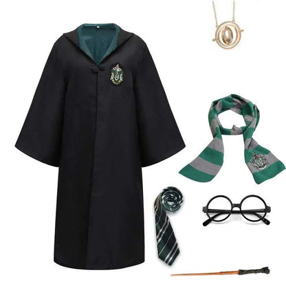 Magischer Zauberer Umhang Kinder Set – Hogwarts Kostüm mit Zauberstab & Accessoires