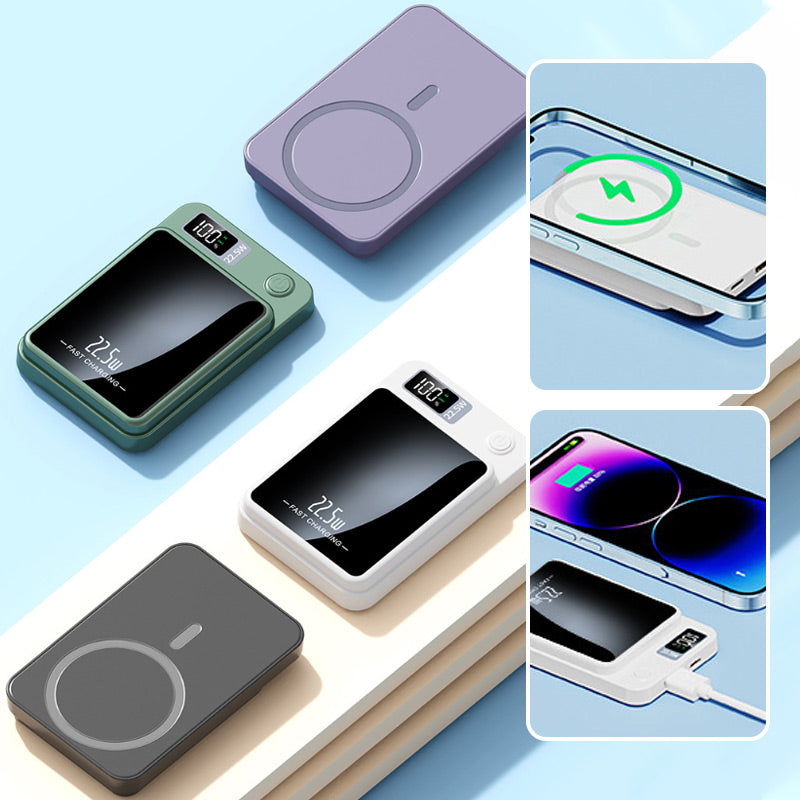 Magnetische Powerbank mit 22,5W Schnellladung – Kabelloser 10.000mAh Akku mit LED-Display für iPhone & Android