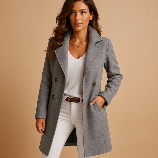 Auroreline - Eleganter und warmer Trenchcoat für Frauen – Übergangsjacke mit Kragen