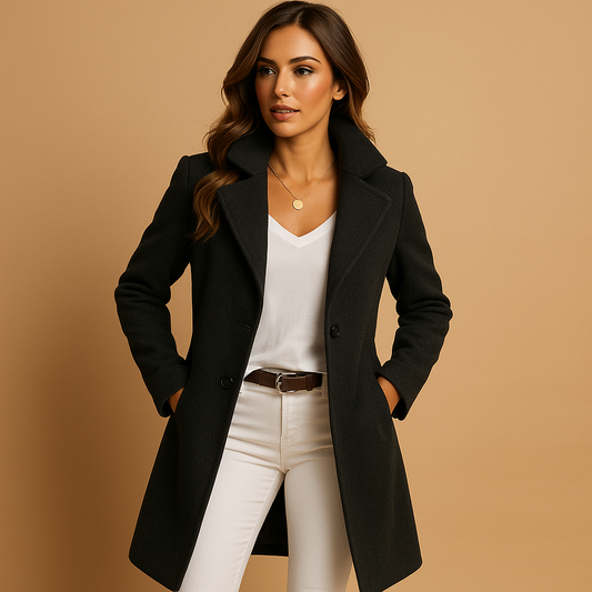 Auroreline - Eleganter und warmer Trenchcoat für Frauen – Übergangsjacke mit Kragen