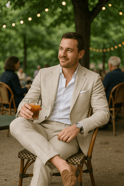 Eleganter Leinenanzug Slim Fit – Moderner Sommeranzug für Herren