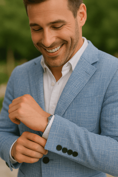 Eleganter Leinenanzug Slim Fit – Moderner Sommeranzug für Herren