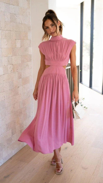 Elegantes Cut-Out Midi Kleid für Damen – Figurbetont & Fließend für besondere Anlässe