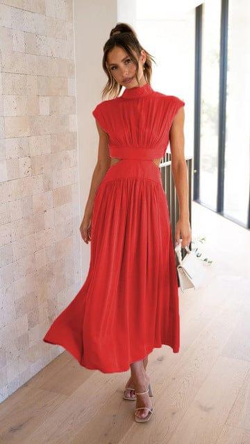 Elegantes Cut-Out Midi Kleid für Damen – Figurbetont & Fließend für besondere Anlässe