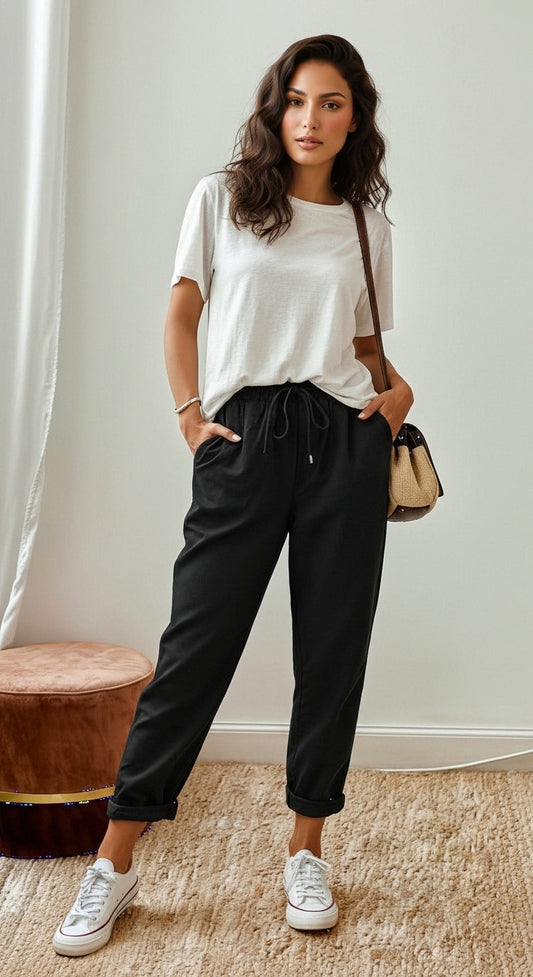 Giselle - Weite Leinenhose für Frauen, Lässiges Sommer-Outfit