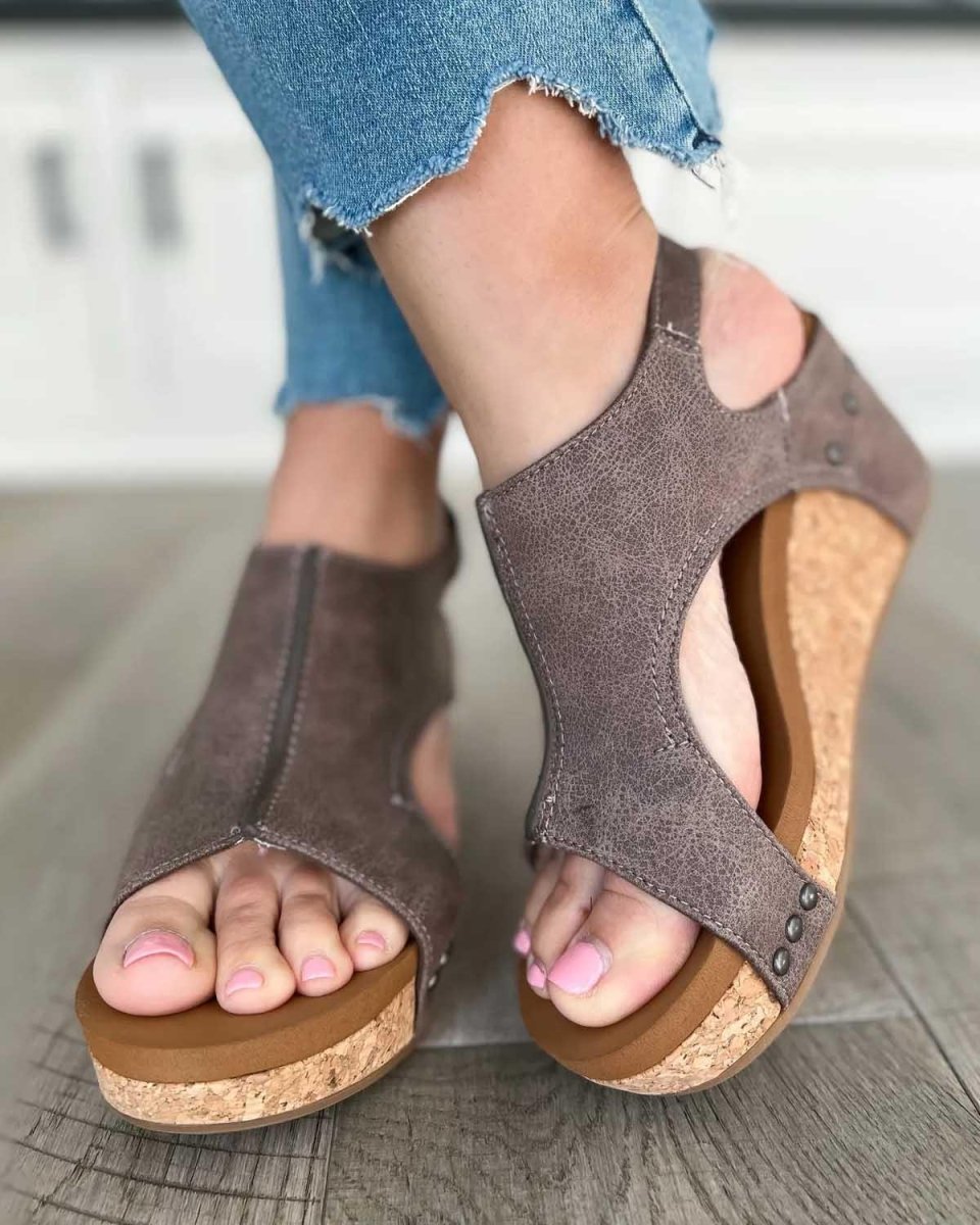 Bequeme Keilabsatz Sandalen mit Korksohle – Stylische Sommerschuhe für Damen