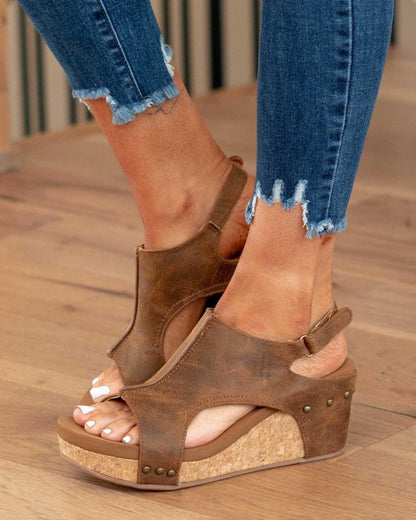 Bequeme Keilabsatz Sandalen mit Korksohle – Stylische Sommerschuhe für Damen