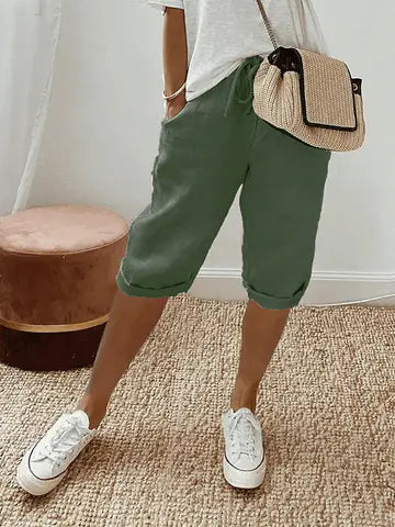 Fioralys - Shorts für Damen aus Baumwolle-Leinen – fließend, leicht und trendy für den Sommer 2026