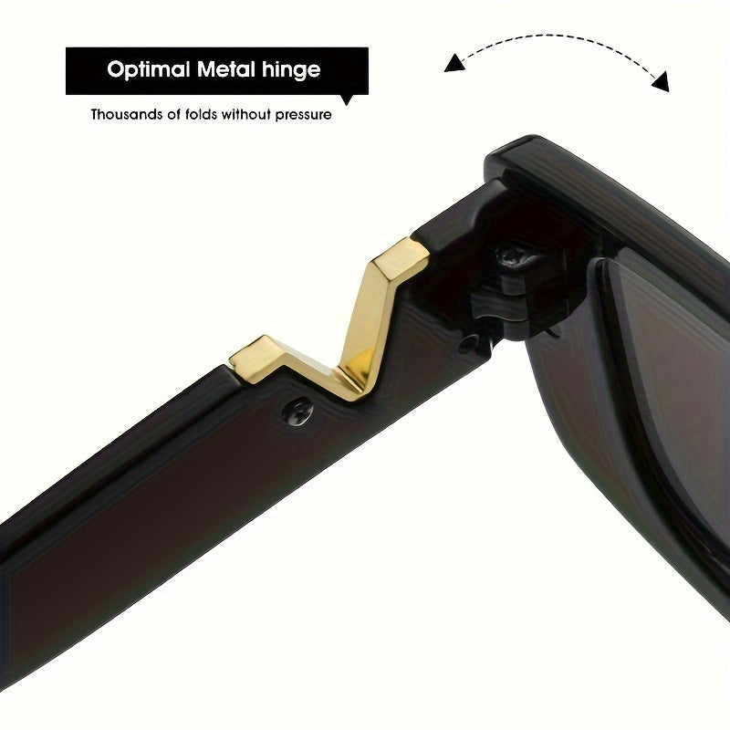 Schmale Retro Sonnenbrille mit UV-Schutz für Damen – Elegante Statement Shades mit Metall-Detail