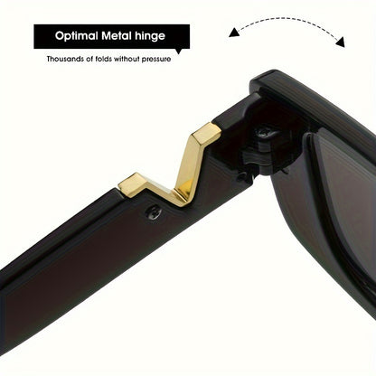 Schmale Retro Sonnenbrille mit UV-Schutz für Damen – Elegante Statement Shades mit Metall-Detail