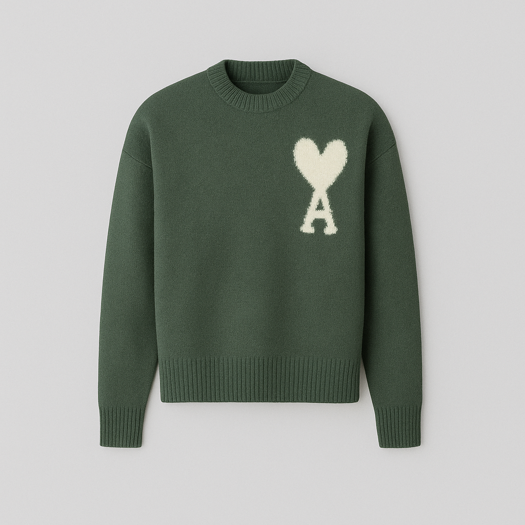 Kaélie - Damenpullover mit Herz und gestickten Buchstaben – Chic und zeitloser Sweat