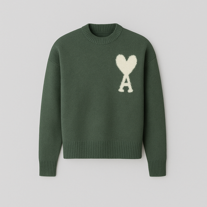 Kaélie - Damenpullover mit Herz und gestickten Buchstaben – Chic und zeitloser Sweat