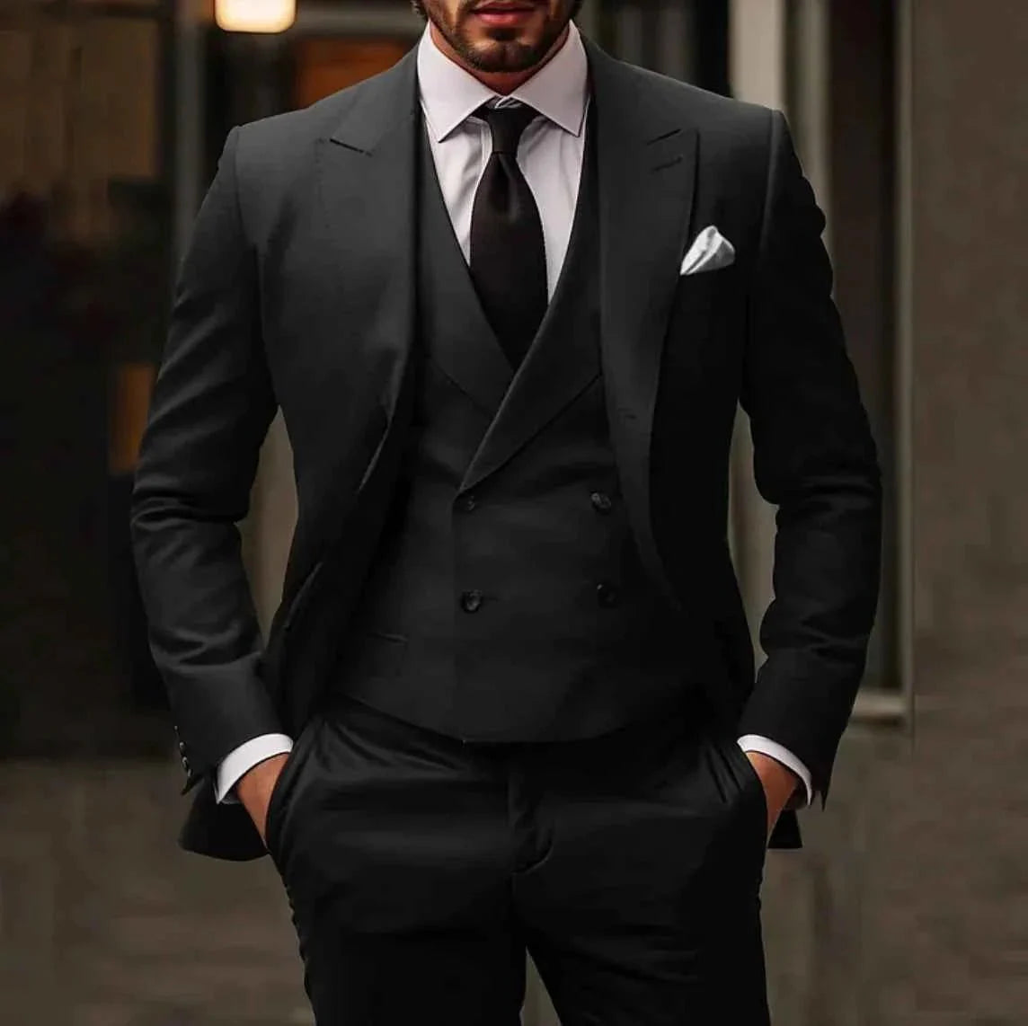 Exklusiver Herren 3-Teiler Anzug – Moderner Slim Fit für Hochzeit & Business