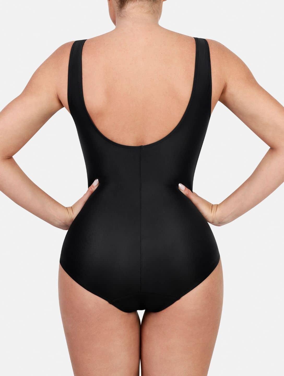 Figurformender Badeanzug mit Wickeloptik – Bauchkontrolle & Eleganter V-Ausschnitt für Damen