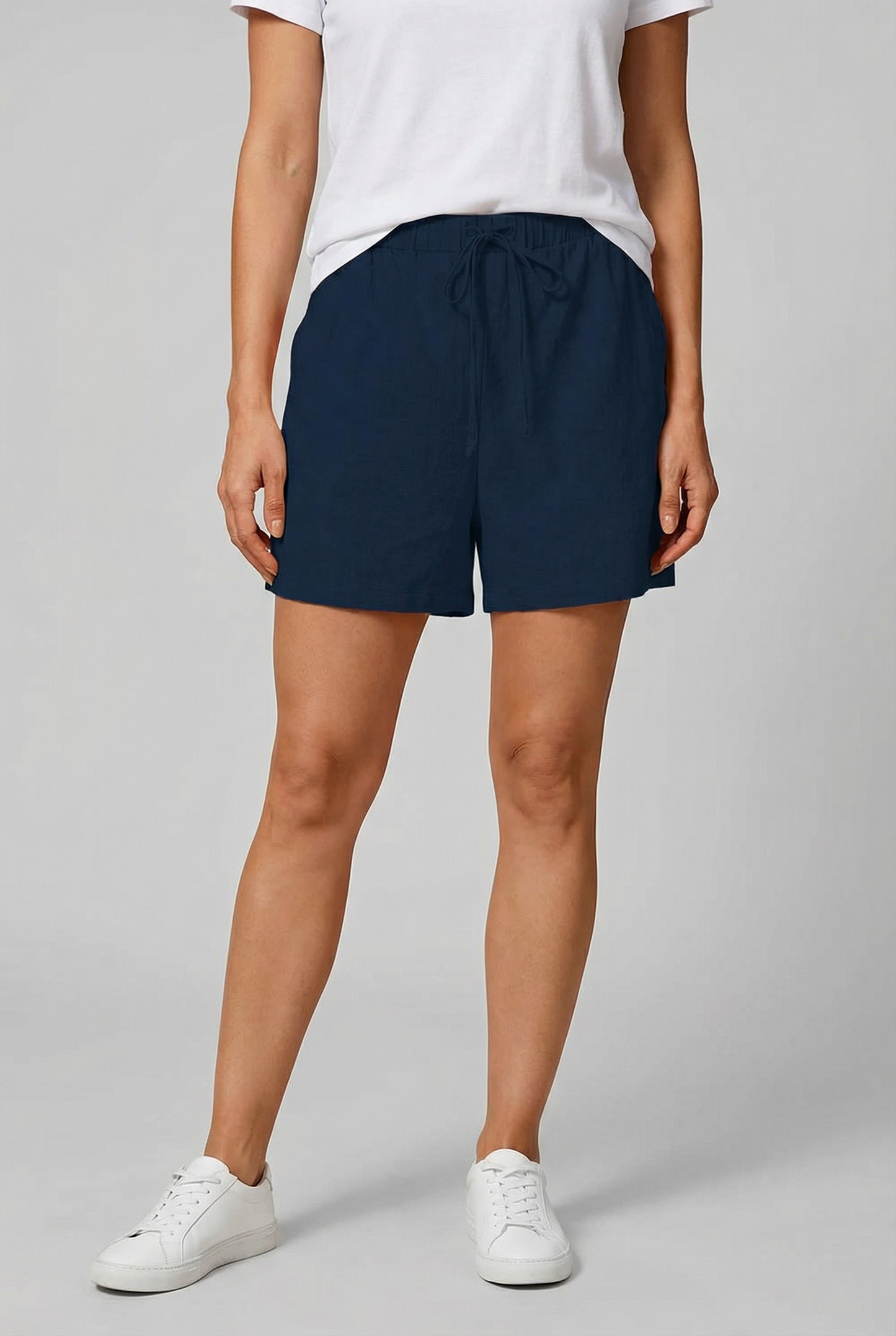Lässige Damen Shorts mit elastischem Bund & Kordelzug – Leichte Sommer Shorts mit Taschen