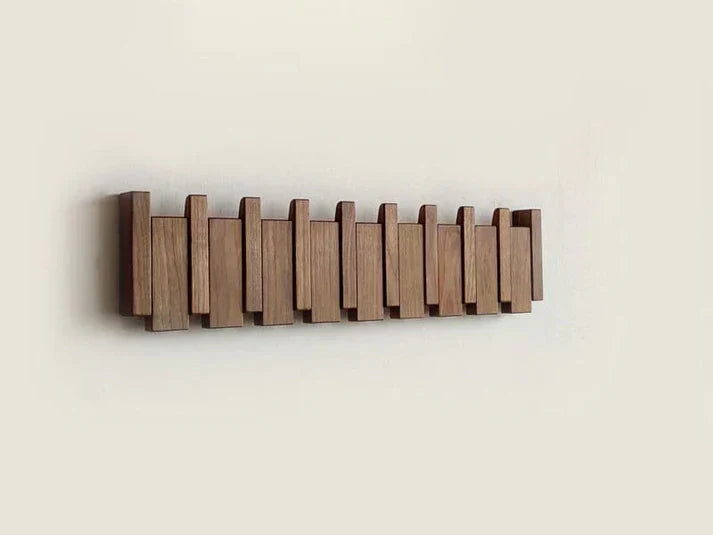 AriaBois - Stilvolle Holz-Garderobe mit Klavier-Tasten-Muster