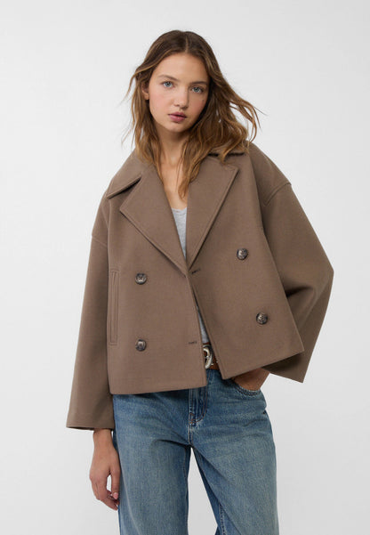 Silvane - Eleganter, Kurz geschnittener Trenchcoat mit Doppelreihe, Frühlingsmantel