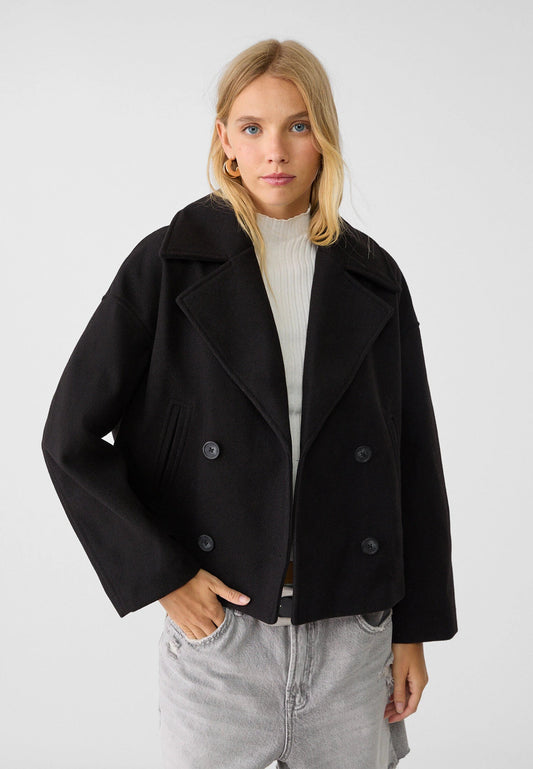 Silvane - Eleganter, Kurz geschnittener Trenchcoat mit Doppelreihe, Frühlingsmantel