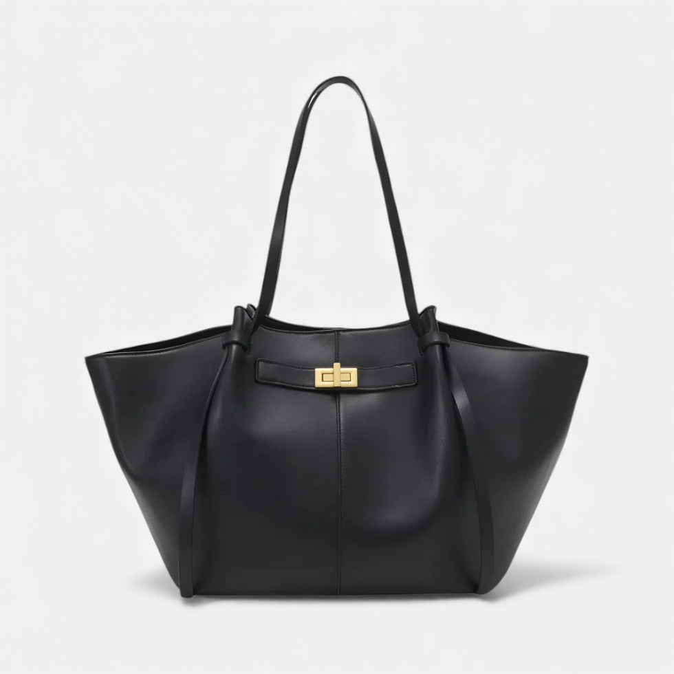 Avelys - Musthave Eleganter Großer Shopper mit Goldfarbenem Detailverschluss