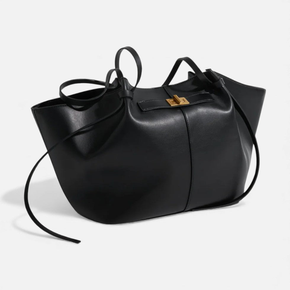 Avelys - Musthave Eleganter Großer Shopper mit Goldfarbenem Detailverschluss