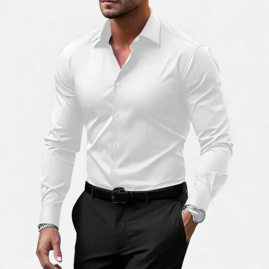 Lyrien - Herren Slim Fit Anti-Falten Hemd