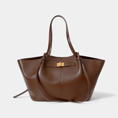 Avelys - Musthave Eleganter Großer Shopper mit Goldfarbenem Detailverschluss