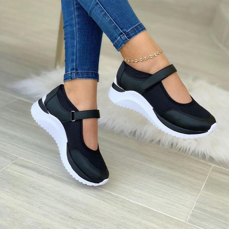 Atmungsaktive Mesh-Sneaker mit Klettverschluss für Damen – Bequeme Komfortschuhe für Alltag & Freizeit