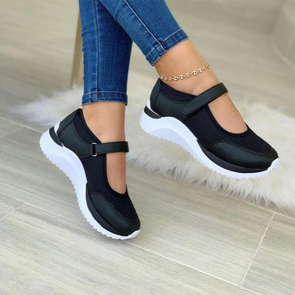 Atmungsaktive Mesh-Sneaker mit Klettverschluss für Damen – Bequeme Komfortschuhe für Alltag & Freizeit