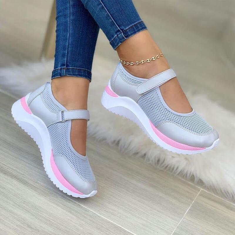 Atmungsaktive Mesh-Sneaker mit Klettverschluss für Damen – Bequeme Komfortschuhe für Alltag & Freizeit