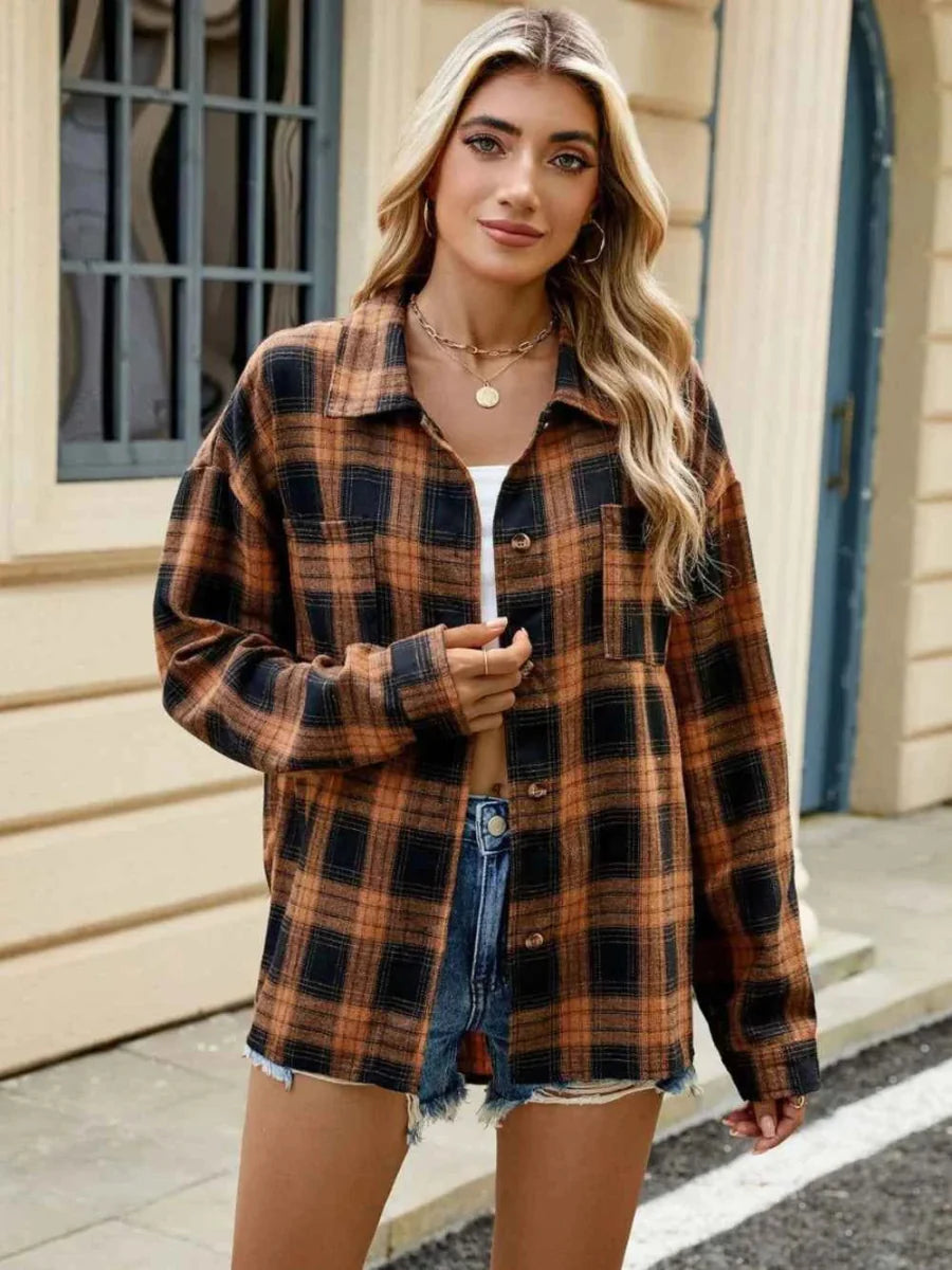 Karierte Overshirt Jacke für Damen – Lässige Flanell Hemdjacke im Casual Look