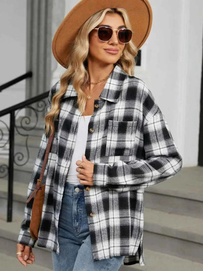 Karierte Overshirt Jacke für Damen – Lässige Flanell Hemdjacke im Casual Look