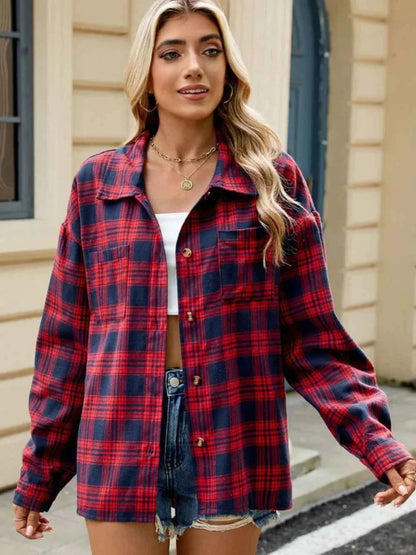 Karierte Overshirt Jacke für Damen – Lässige Flanell Hemdjacke im Casual Look